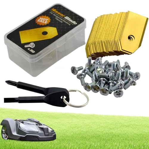 ロボット芝刈機用カッティングディスク 30枚組 SUS420J2チタンコーティング 精密刃家庭用業務用工具セット